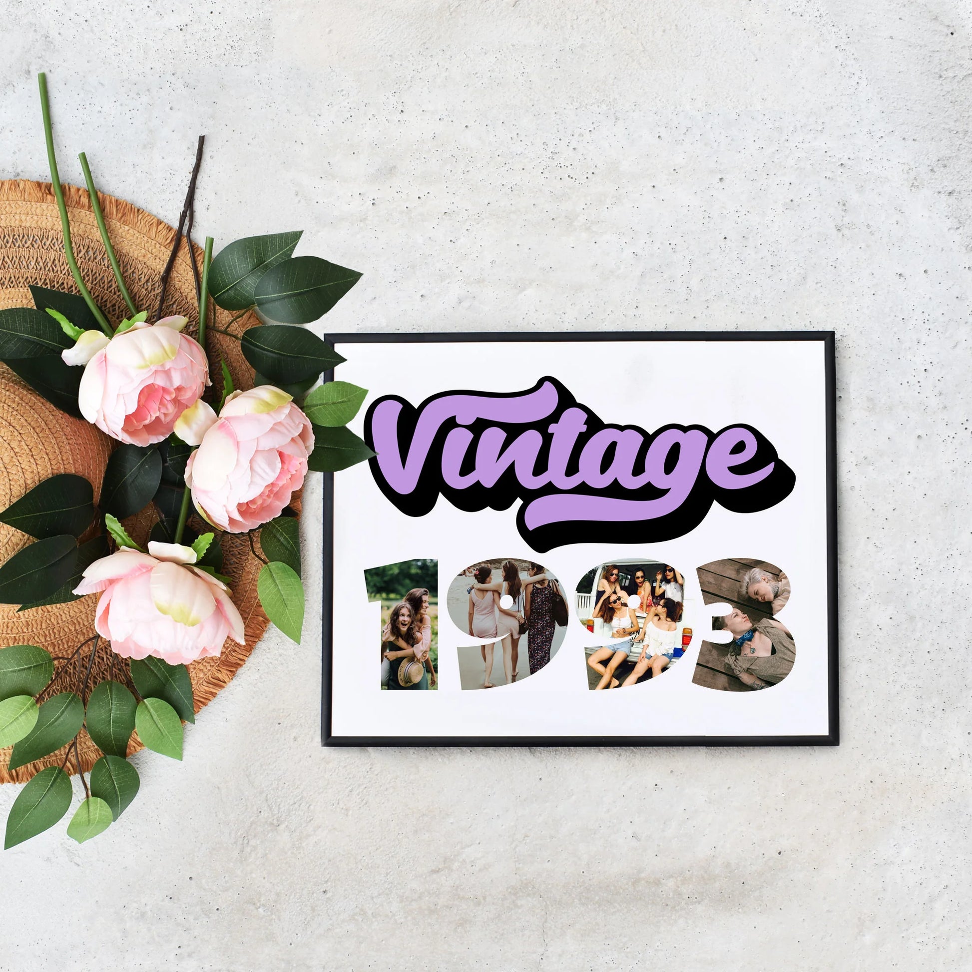 Editable Vintage 1993 Collage Template by Playful Pixie Studio