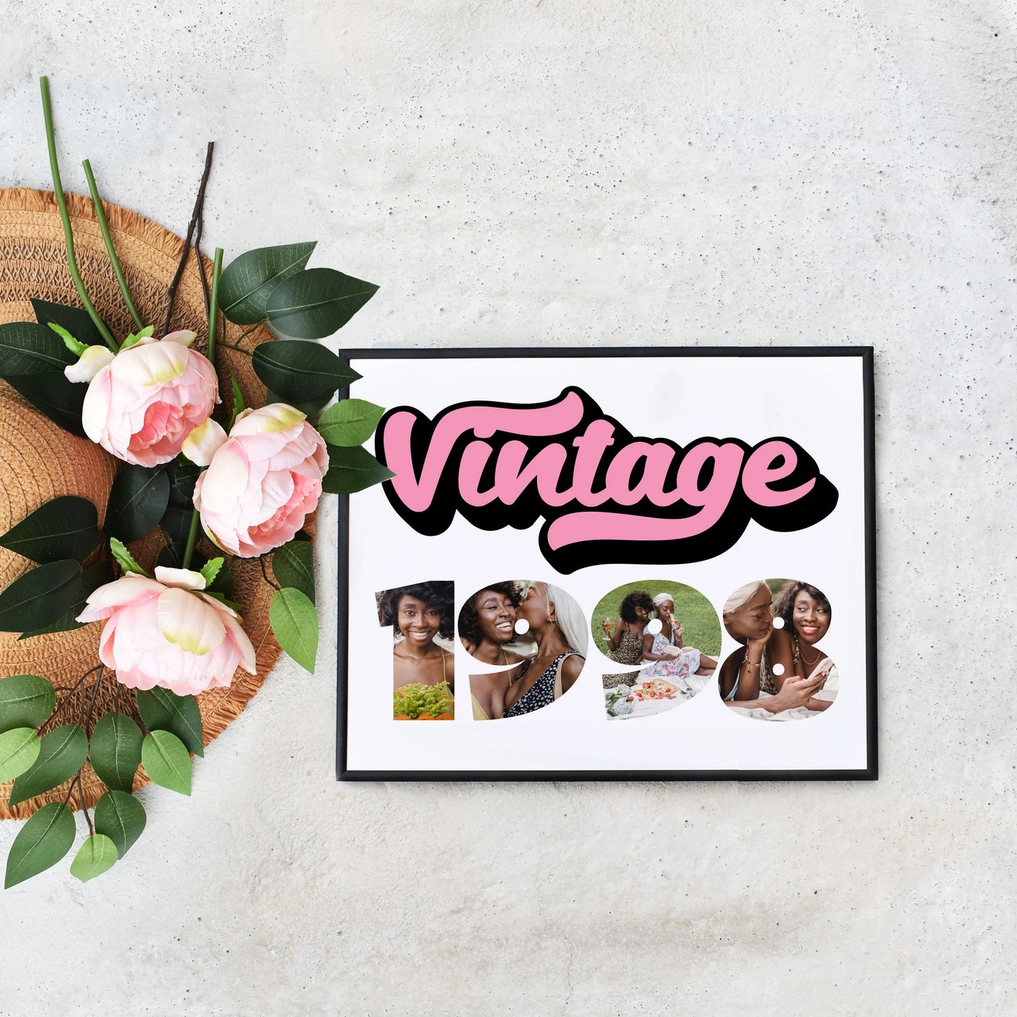 Easy DIY Vintage 1998 Editable Collage Last Minute Gift on a Budget