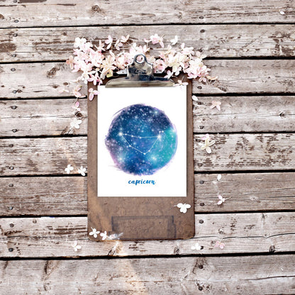 Printable Capricorn Star Sign by Playful Pixie Studio