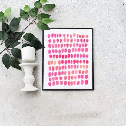 Pink Dots Watercolour Abstract Printable Art