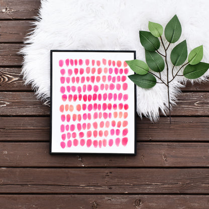 Modern Pink Abstract Dots by Playful Pixie Studio
