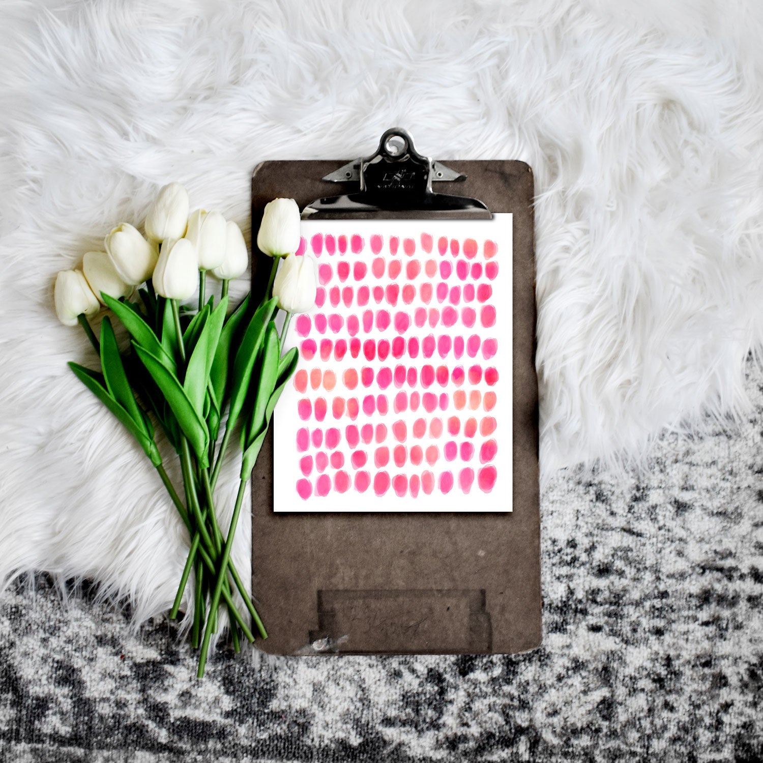 Printable Pink Watercolor Dots Wall Art