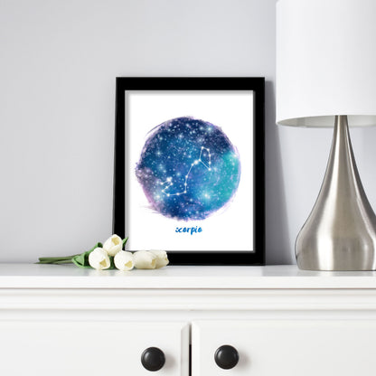 Printable Scorpio Star Sign Art by Playful Pixie Studio