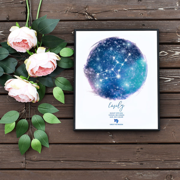Quick Editable Virgo Name Sign Last Minute Gift on a Budget