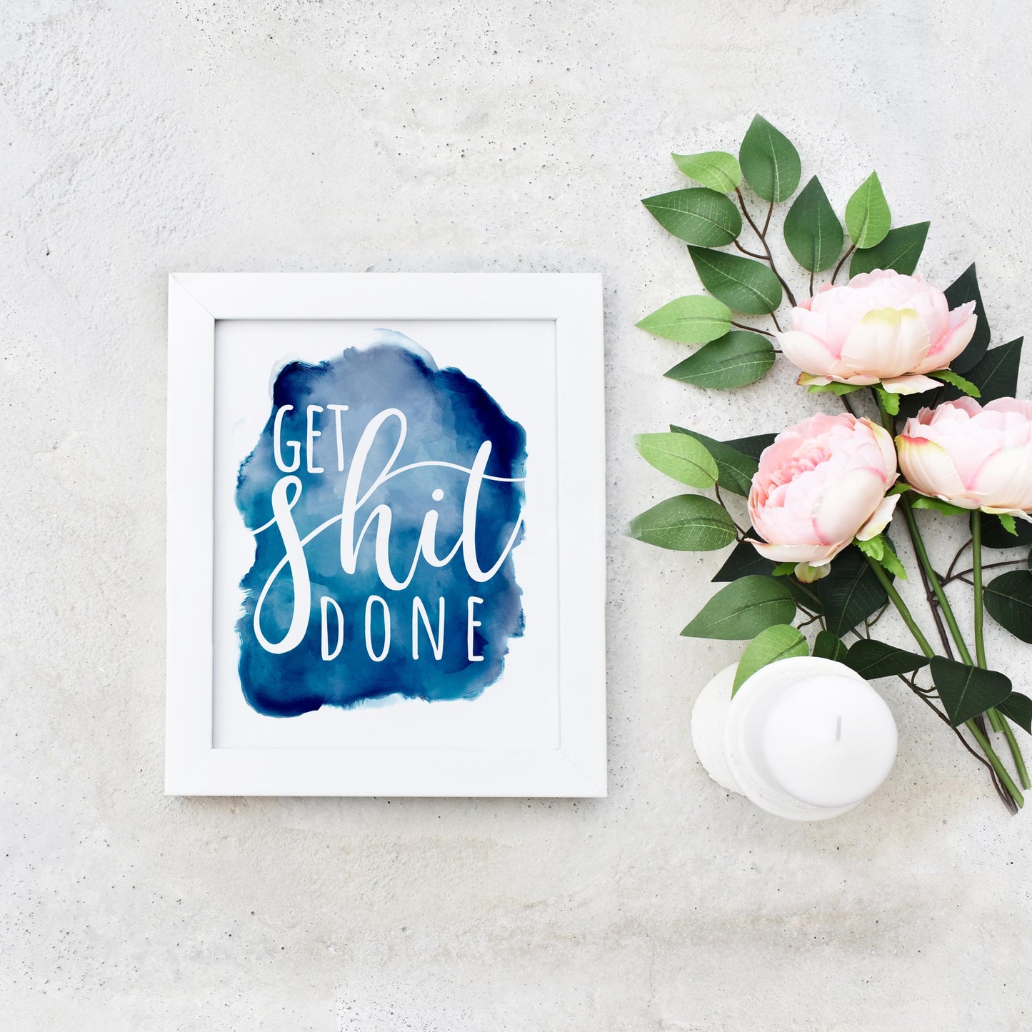 Blue Get Shit Done Printable Wall Art
