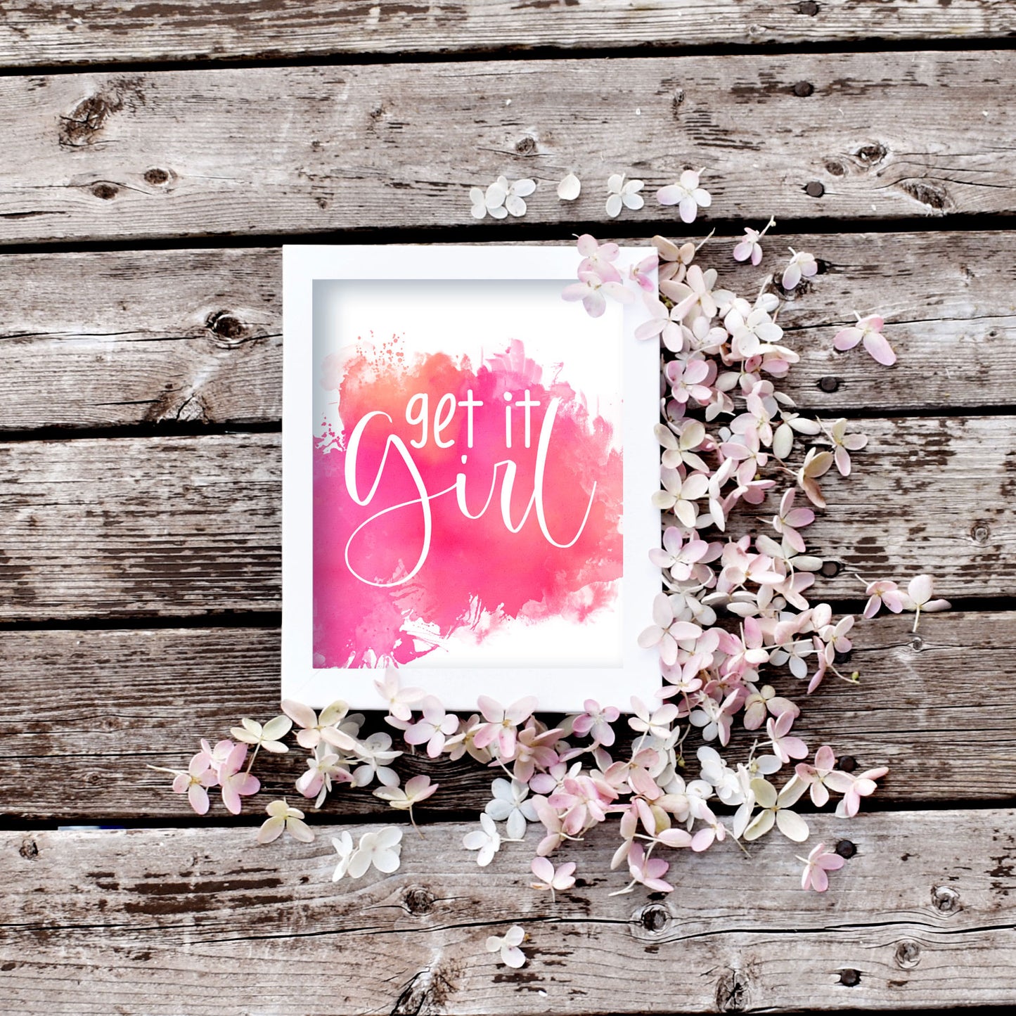 Get It Girl Quote Pink Printable Art