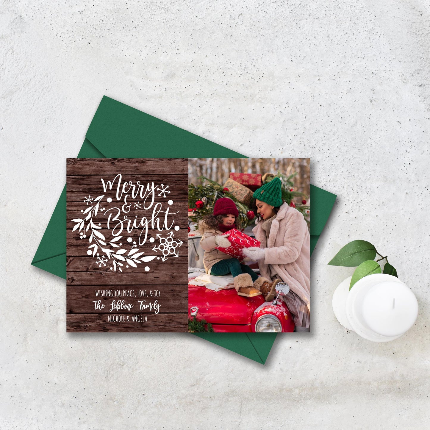 Easy Edit Yourself Merry N Bright Holiday Photo Card on a Budget